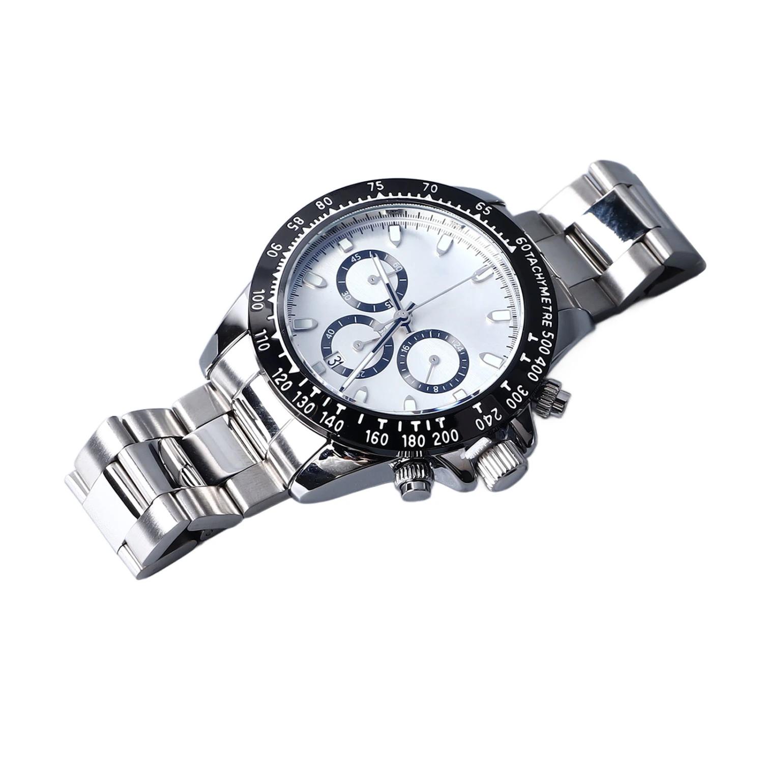 Men Quartz Watch with Calendar Alloy Case Stainless Steel Strap Luminous Wrist Watch for Daily Work Use