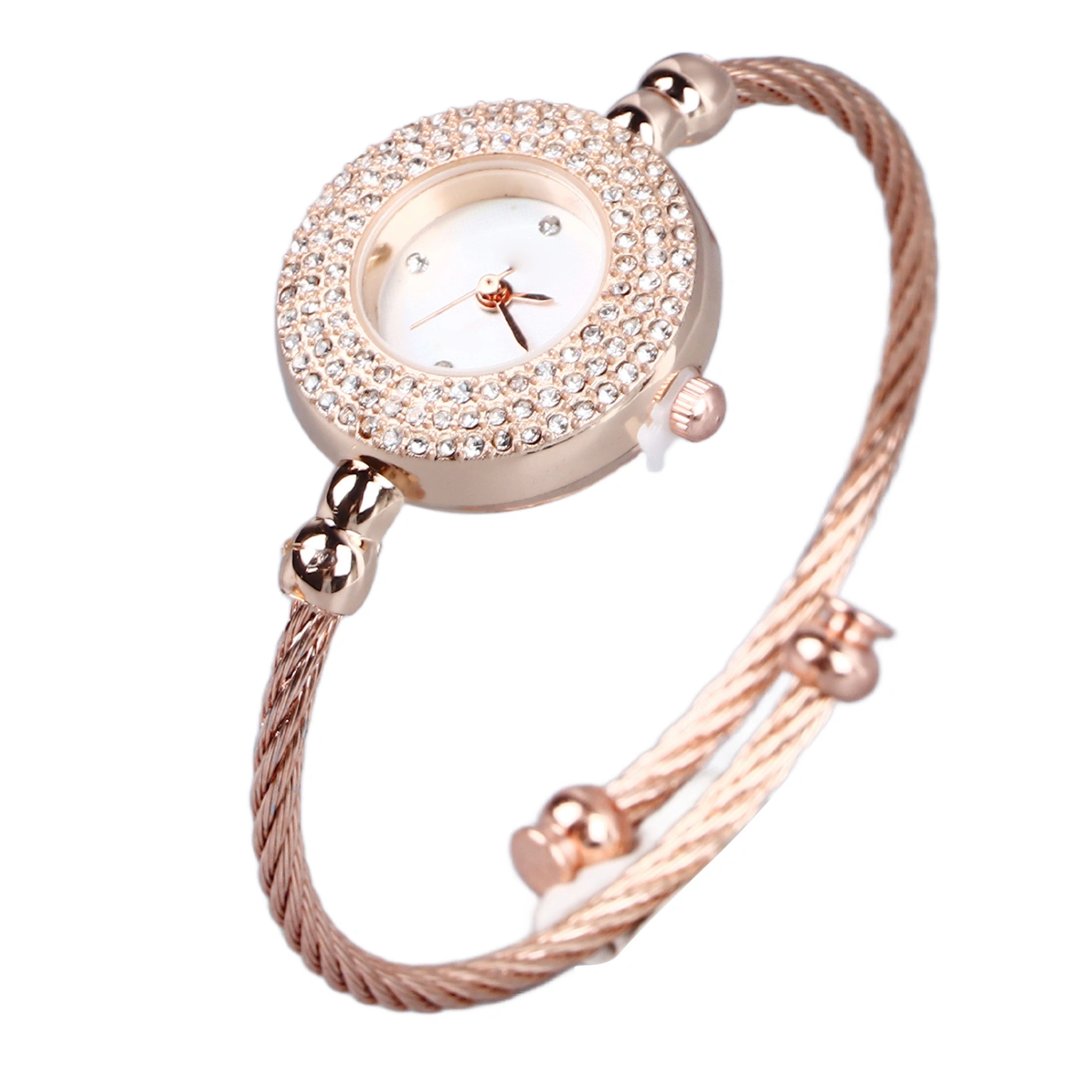 Women Bracelet Watch Quartz Movement Adjustable Thin Band Lady Watch for Daily Party Rose Gold