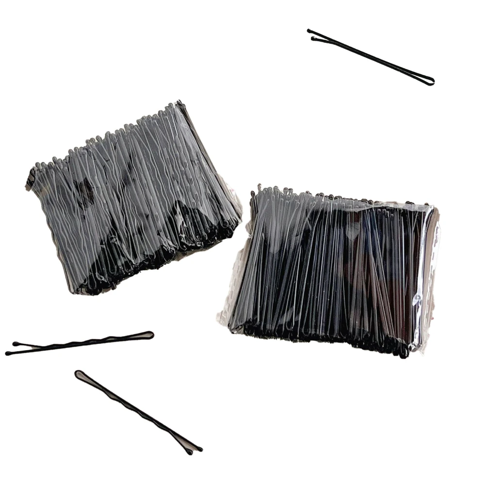 100pcs Black One Word Clip Fashionable Multi Functional Metal One Word Bangs Hairpin for Women Men