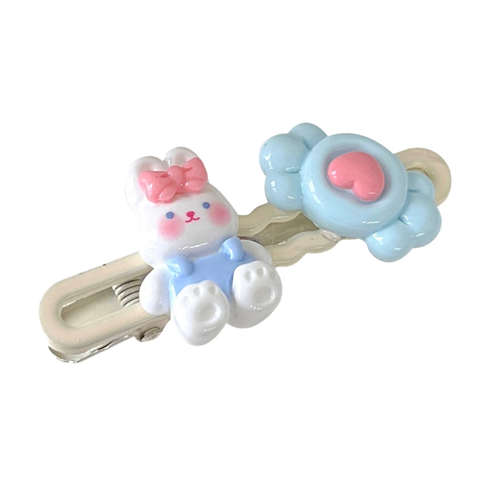 Girls Bunny Hair Clips Cute Bunny Bow Candy Hair Bang Clip Cartoon Hairpins Accessories for All Hair Types Blue Candy