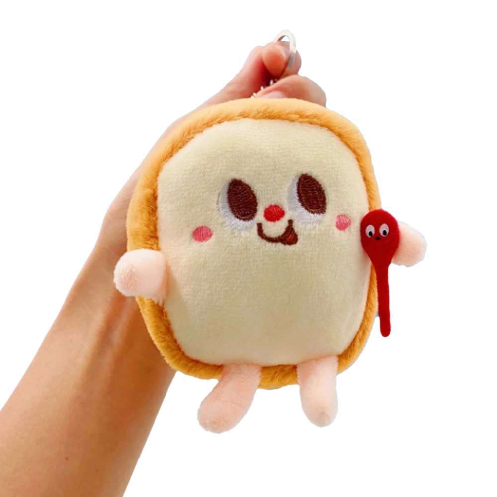 Cute Food Plush Keychain Multifunctional Mini Cartoon Pendant Doll Plush Toy Keychain Toast