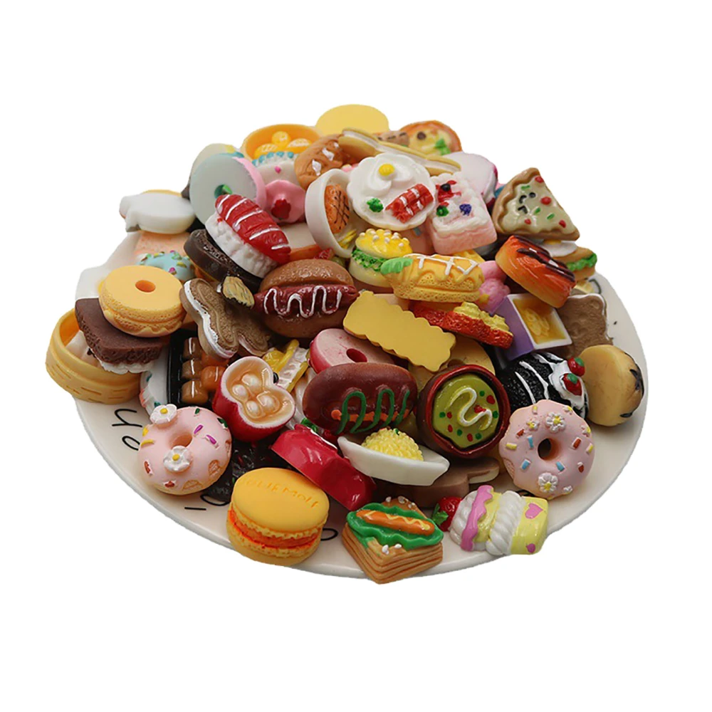 Simulated Dessert Style Resin Charm Flatback Mini Food Resin Charm for Refrigerator