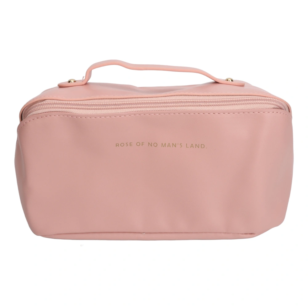 Makeup Bag Travel Cosmetic Toiletry Bag Large Capacity PU Leather Multifunctional Travelling Storage Pink