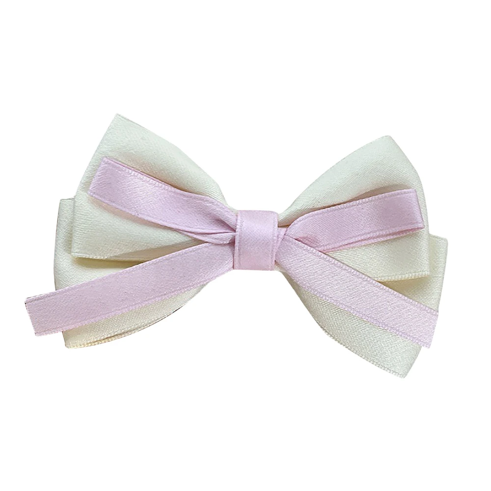 Bow Hair Pin for Girls Portable Cute Lightweight Safe Multifunctional Bow Knot Hair Clip White