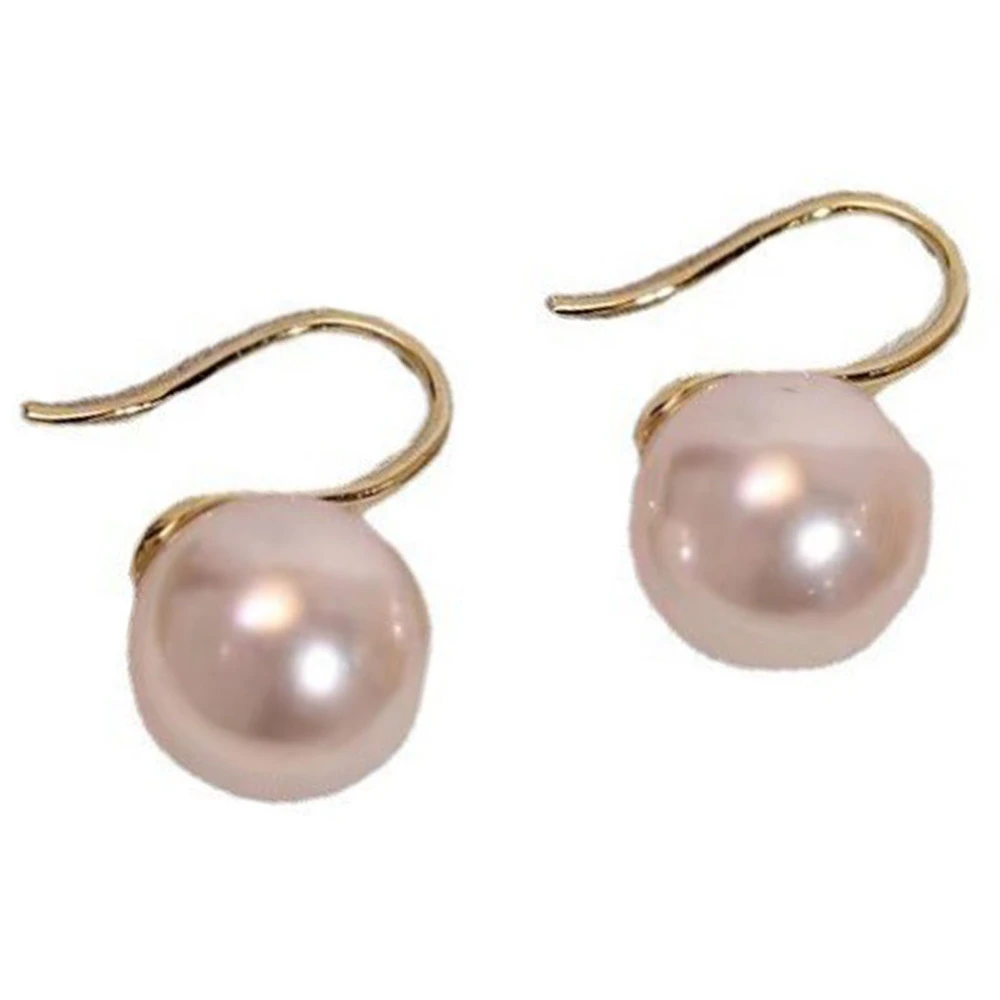 Retro Faux Pearl Earrings Women Girls Fashionable Elegant Earrings Jewelry Accessory 12mm Faux Pearl