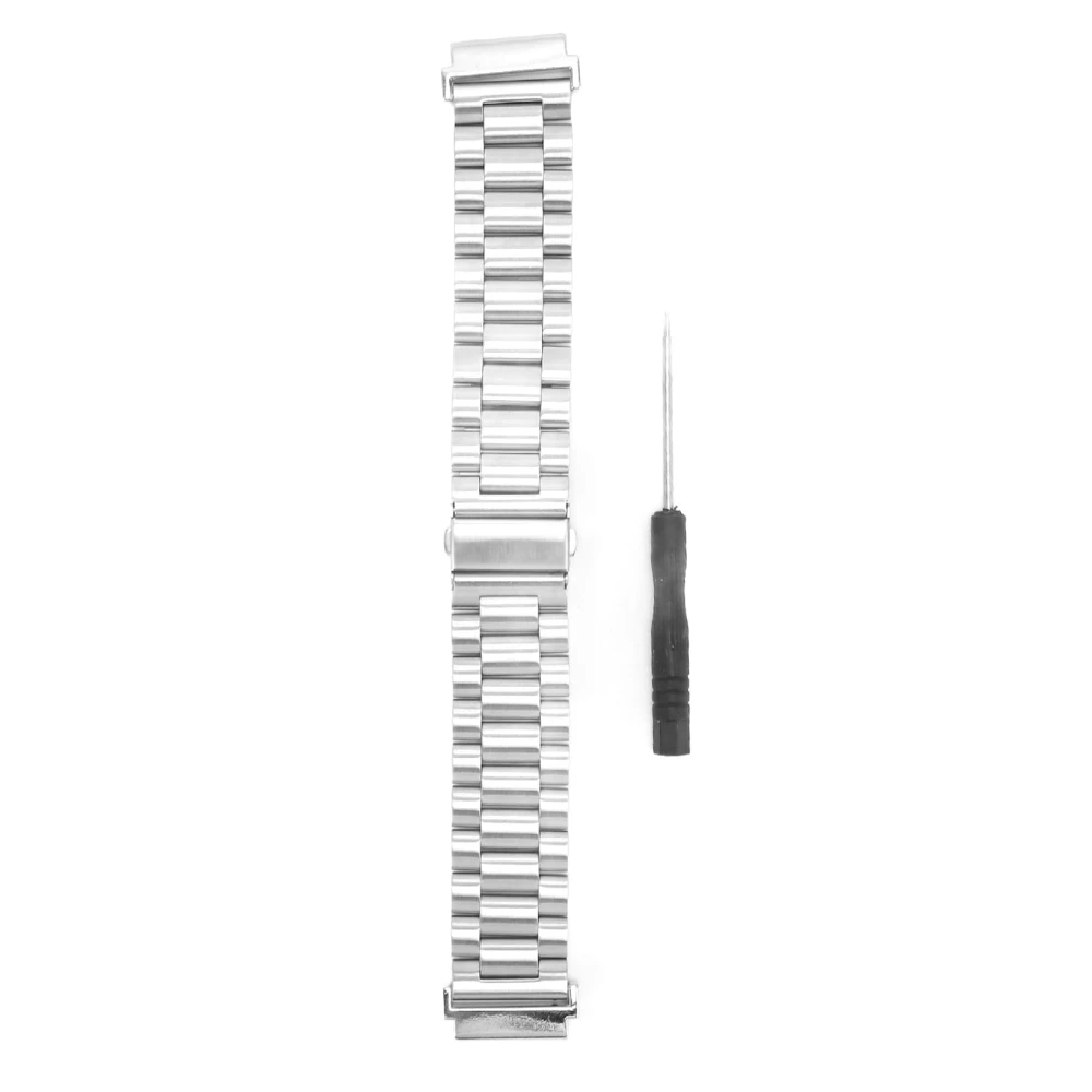 Metal Watch Strap for Garmin Forerunner 965/955 Stainless Steel Adjustable Replacement Wristwatch Band 22mm Silver