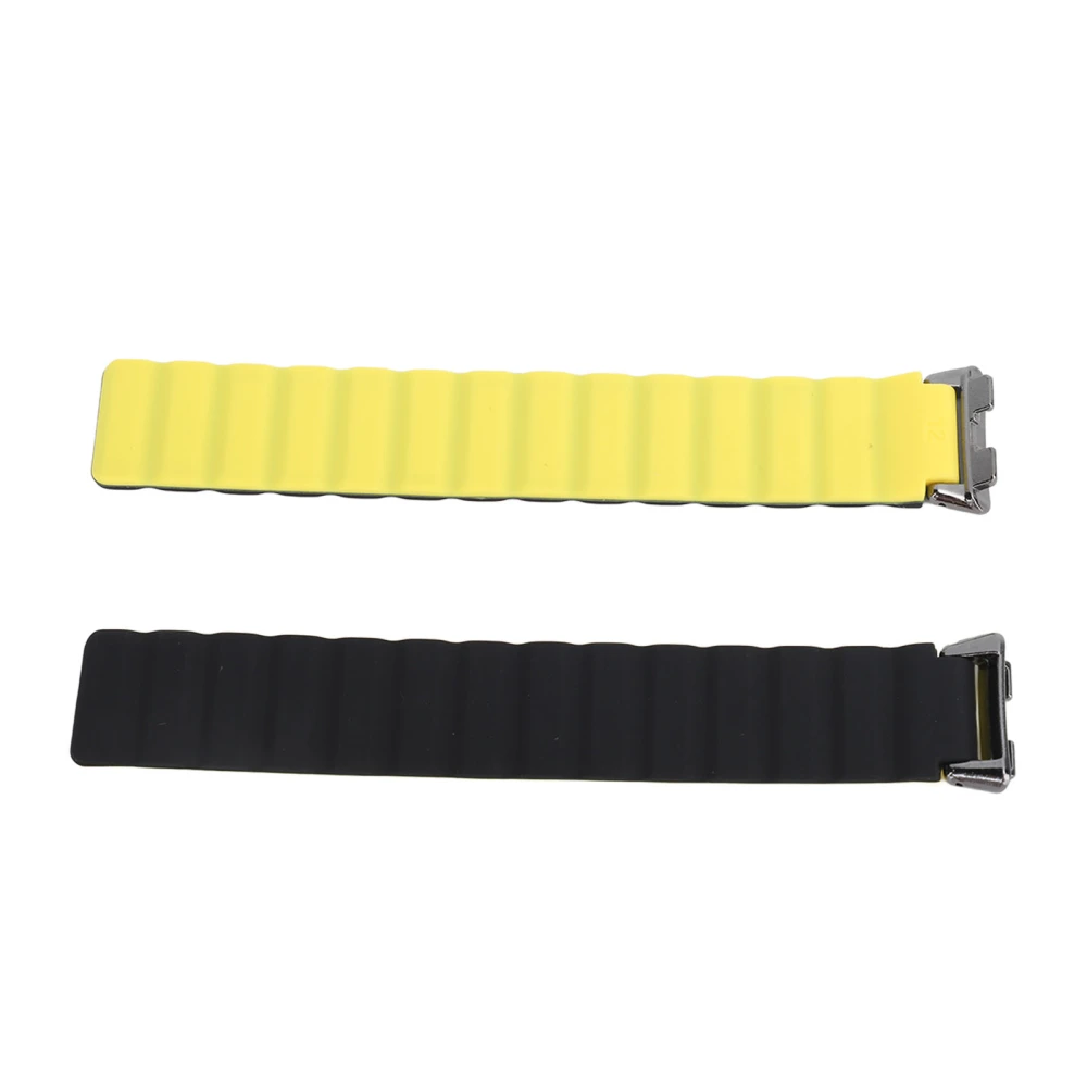 Silicone Magnetic Watch Band Adjustable Quick Release Flexible Sweatproof Comfortable Replacement Sports Watch Strap Black Yellow