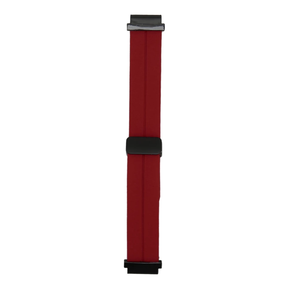 Watch Band Folding Magnetic Buckle Watch Replacement Strap Silicone Sports Wrist Band for Fenix 7S/6S/5S 0.79in Wine Red