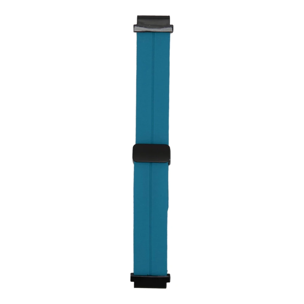 Watch Band Folding Magnetic Buckle Watch Replacement Strap Silicone Sports Wrist Band for Fenix 7S/6S/5S 0.79in Cyan