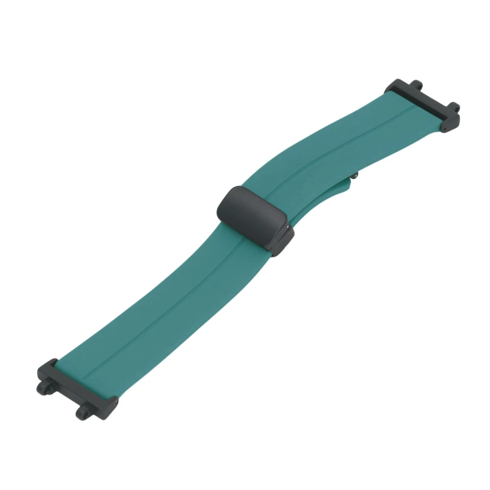 Watch Strap Foldable Magnetic Buckle Watch Band Silicone Sports Waterpoof Replacement Wrist Strap for Fenix 7S/6S/5S 0.87in OD Green