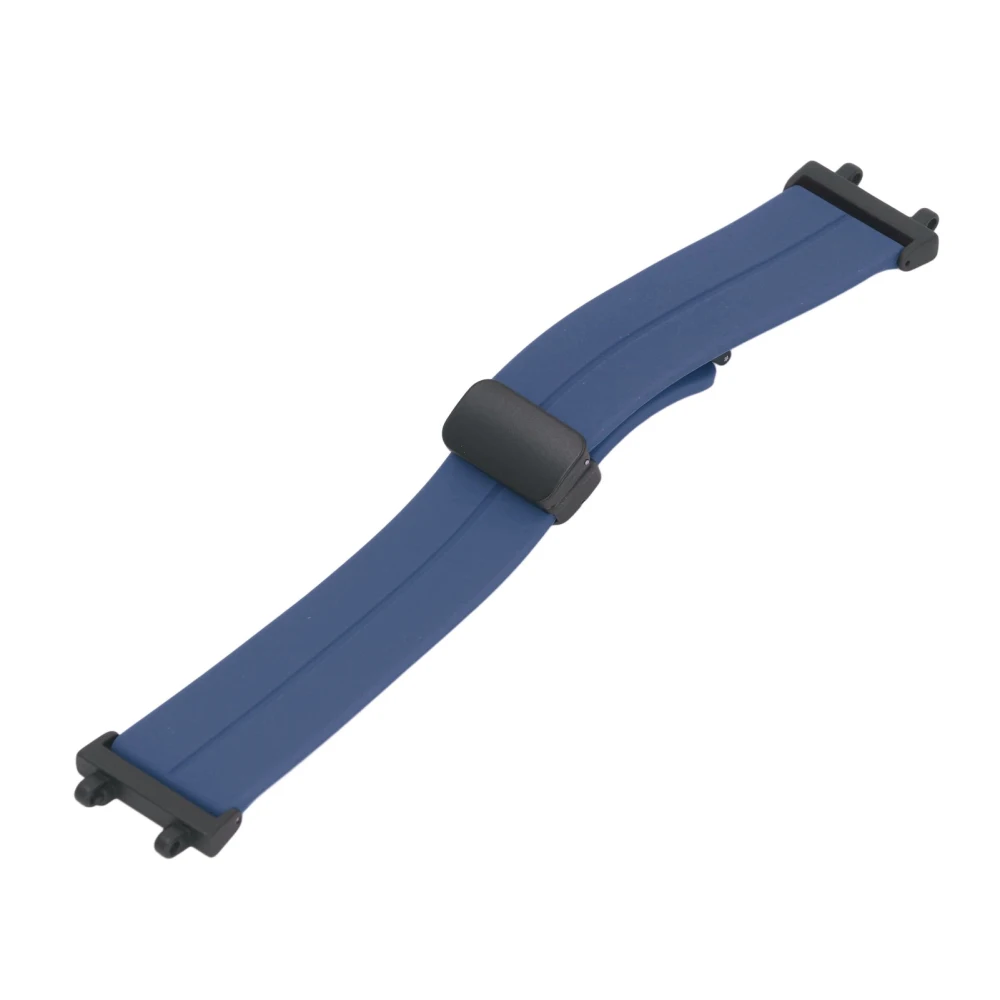 Watch Strap Foldable Magnetic Buckle Watch Band Silicone Sports Waterpoof Replacement Wrist Strap for Fenix 7S/6S/5S 0.87in Blue