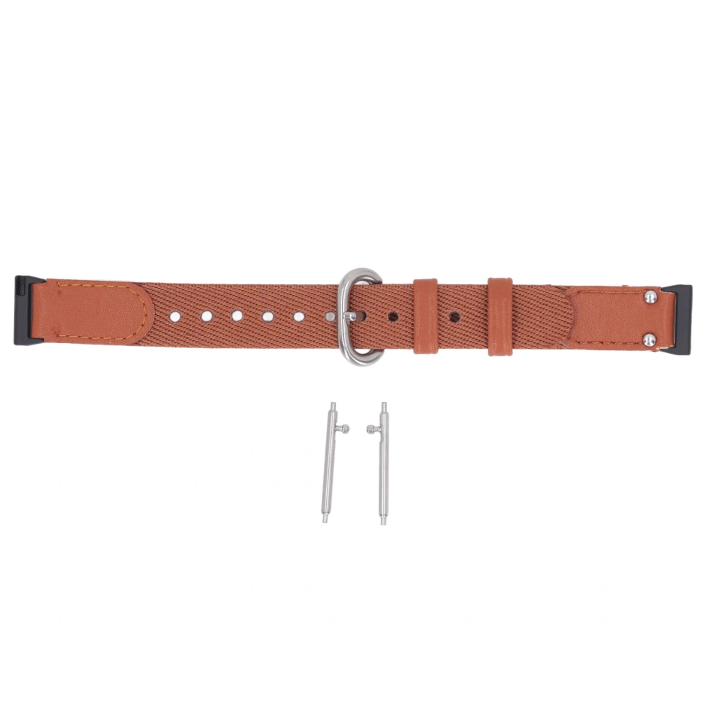 Replacement Watch Band for Fit Mini Sporty Style Adjustable Breathable Canvas Wristband Brown