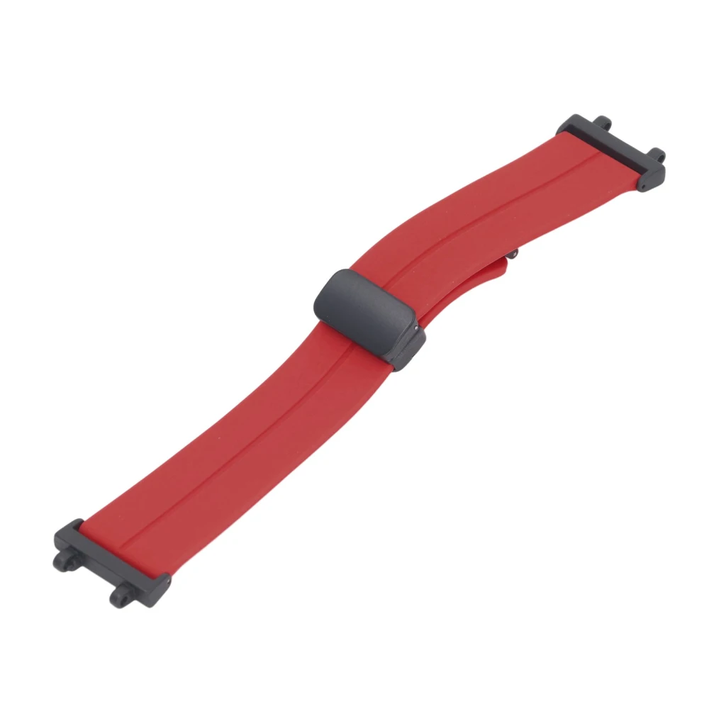 Watch Strap Foldable Magnetic Buckle Watch Band Silicone Sports Waterpoof Replacement Wrist Strap for Fenix 7S/6S/5S 0.87in Wine Red