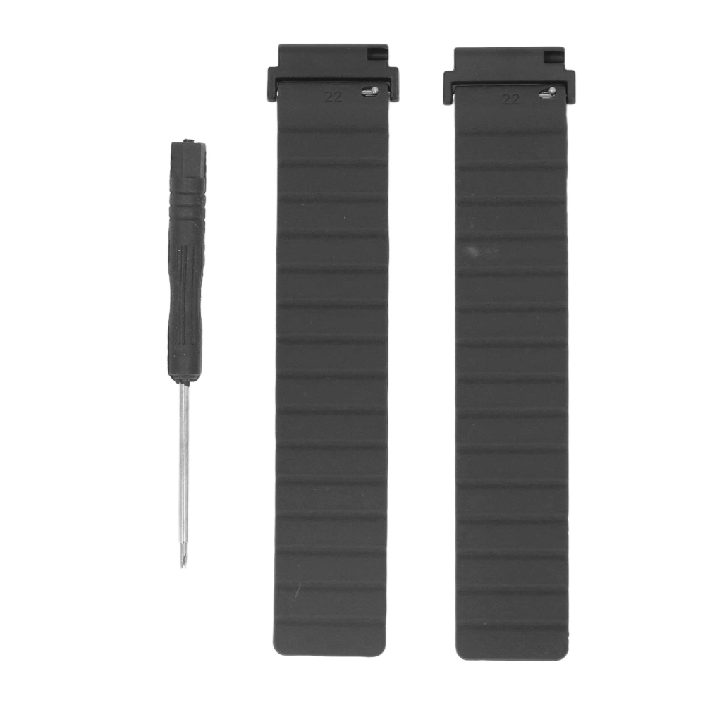 Silicone Replacement Watch Band Adjustable Magnetic Silicone Watch Strap for Hiking for Garmin Forerunner 955 Black