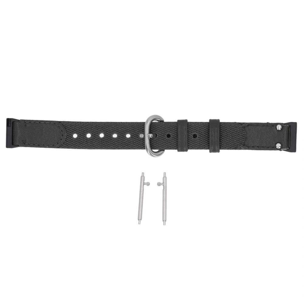 Replacement Watch Band for Fit Mini Sporty Style Adjustable Breathable Canvas Wristband Black