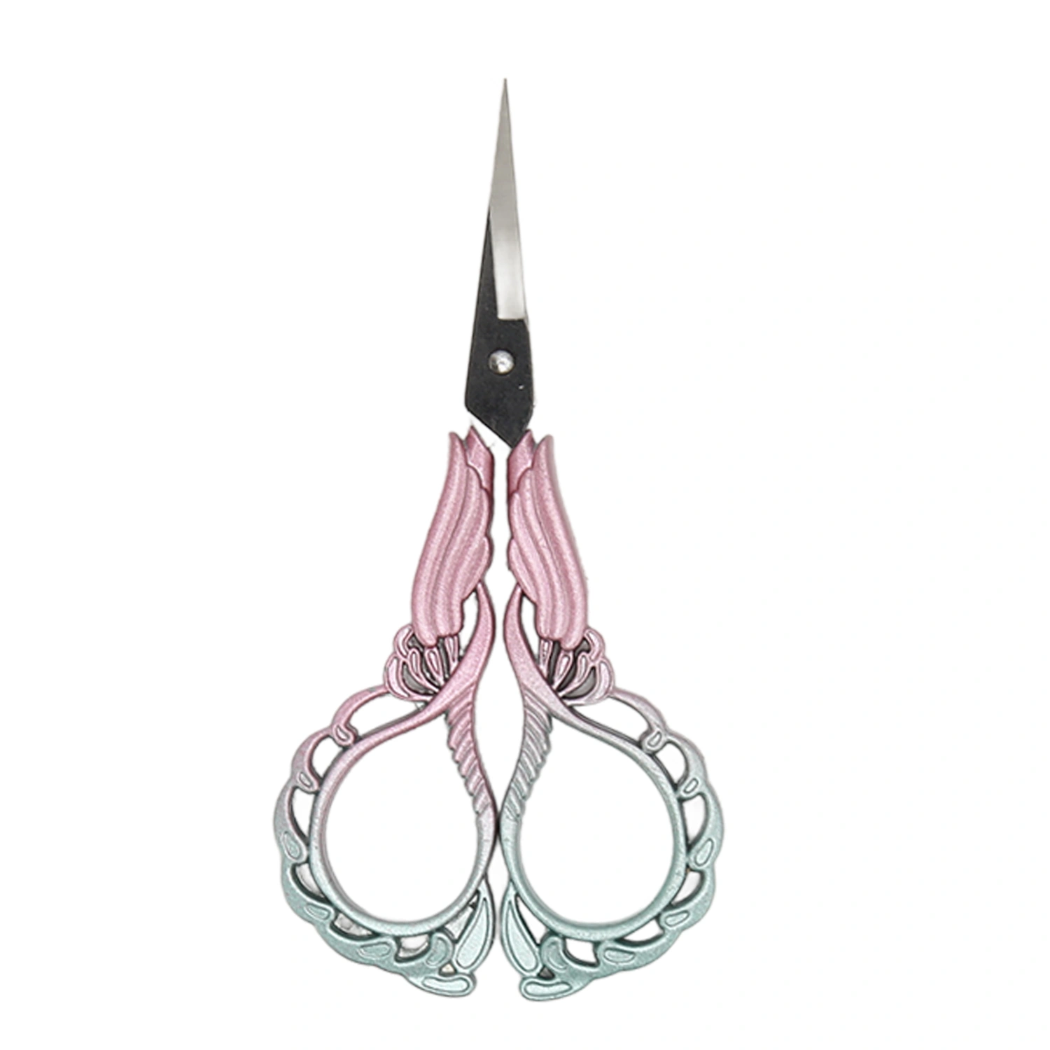 Embroidery Scissors Sharp Stainless Steel Retro Small Sewing Scissors with Pointed Tip for Household Paper Cutting Pink Blue