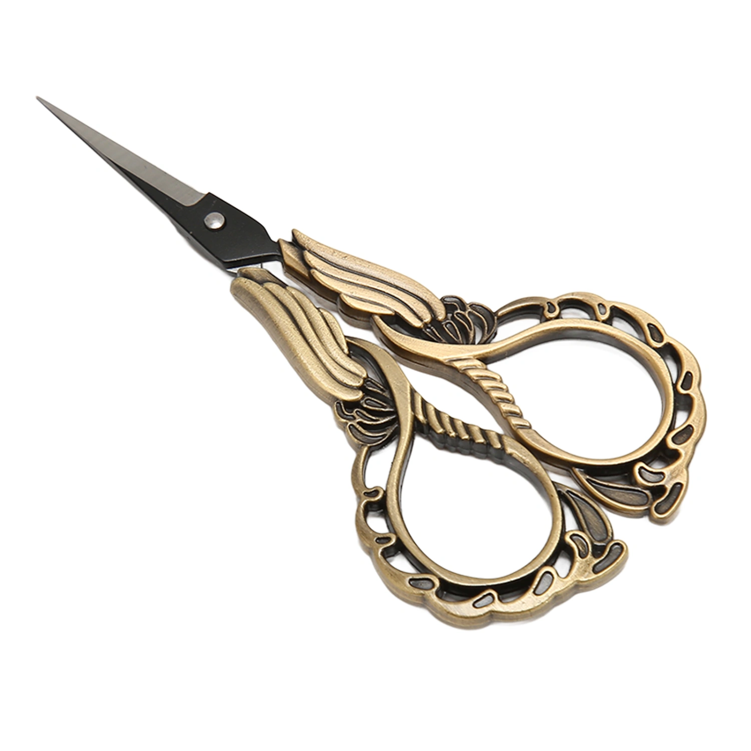 Embroidery Scissors Sharp Stainless Steel Retro Small Sewing Scissors with Pointed Tip for Household Paper Cutting Bronze