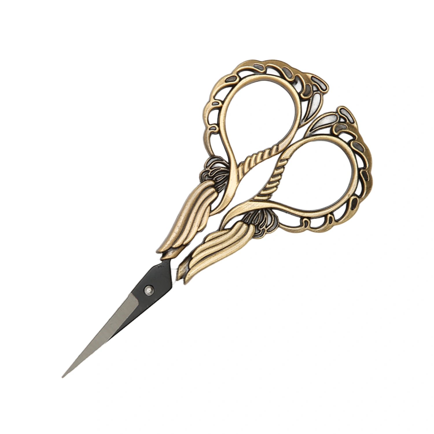 Embroidery Scissors Sharp Stainless Steel Retro Small Sewing Scissors with Pointed Tip for Household Paper Cutting Bronze