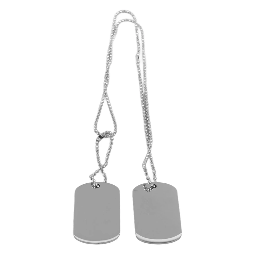 Double Tag Pendant Necklace Men Simple Fashionable Titanium Steel Necklace Jewelry Accessory for Party