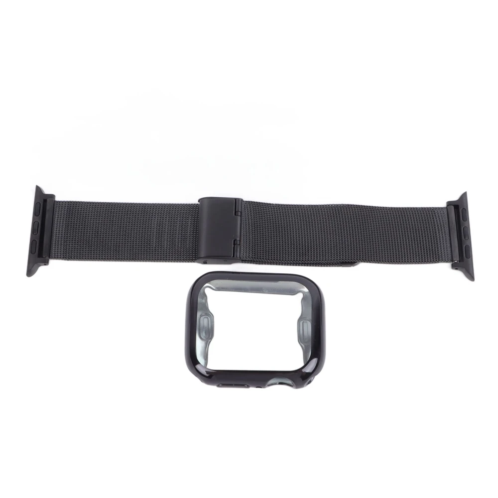 Watch Band Strap Fashionable Adjustable Replacement Silicone Wristband for Iwatch Repairing Black 1.7in