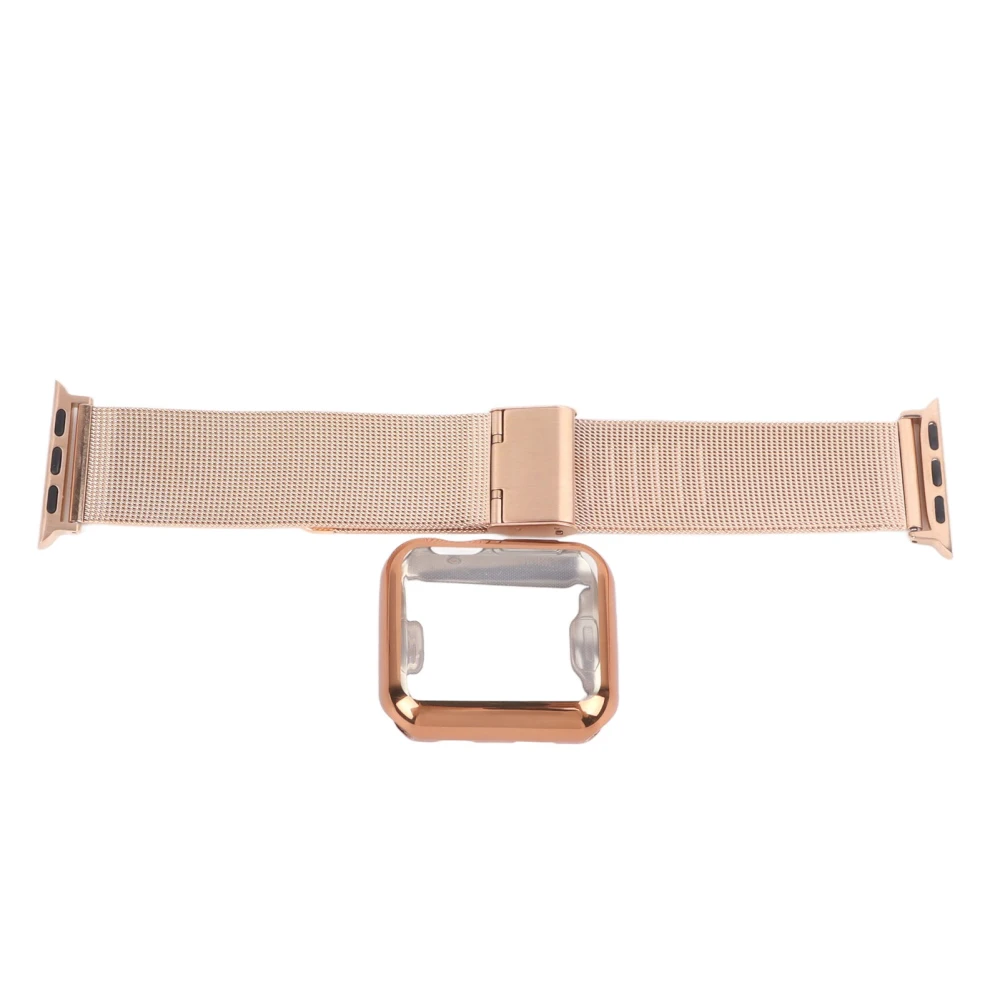 Watch Band Strap Fashionable Adjustable Replacement Silicone Wristband for Iwatch Repairing Rose Gold 1.7in