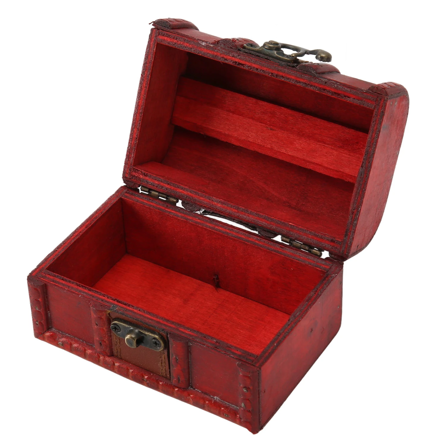 Vintage Wooden Storage Box Flip Open Type Jewelry Hold Case Desktop Decor for Earring Coins Small