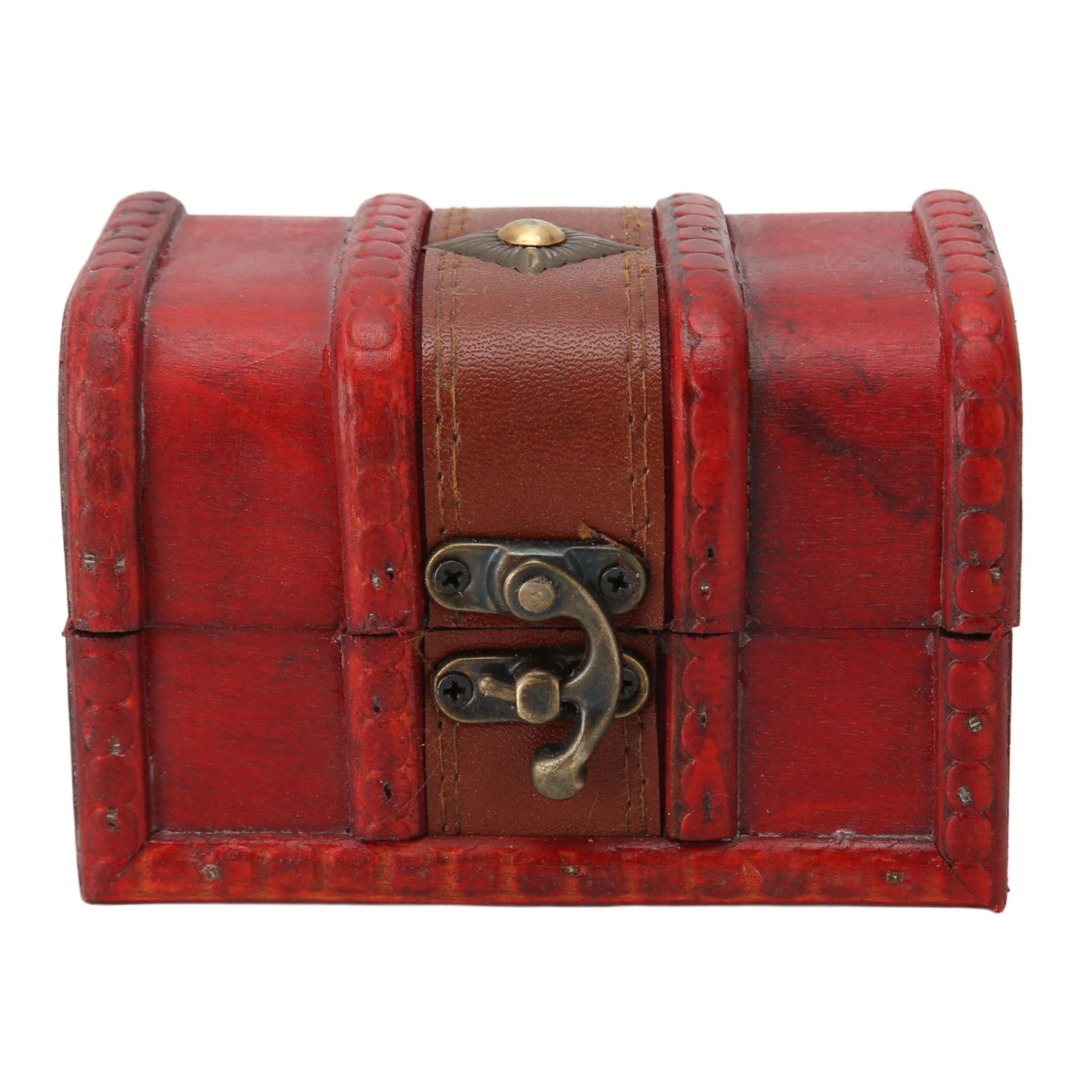 Vintage Wooden Storage Box Flip Open Type Jewelry Hold Case Desktop Decor for Earring Coins Small