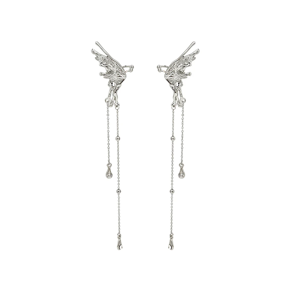 1 Pair Wing Cuff Earring Ear Cuff Metal Dangle Earring Accessory for Party Travel