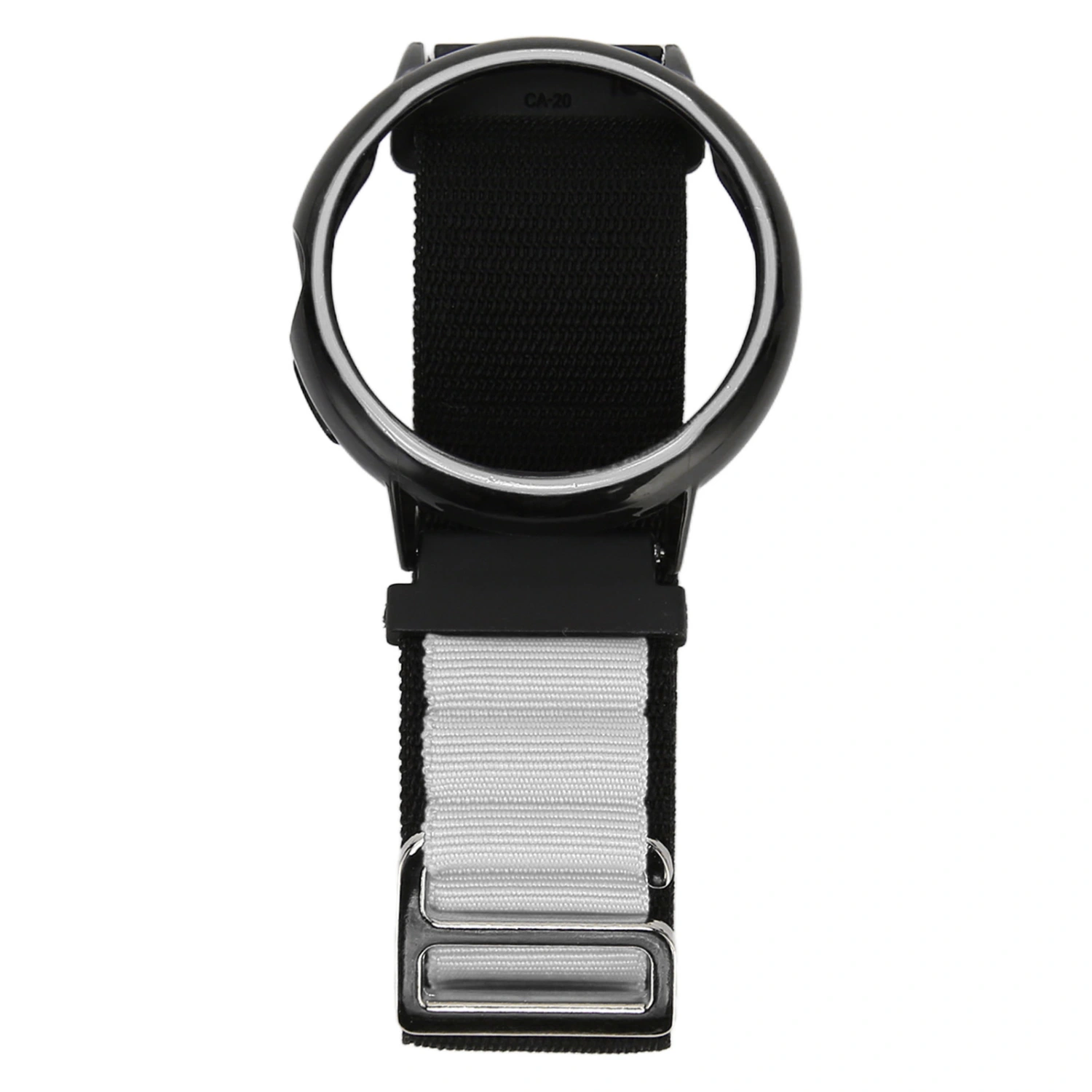 Stretch Nylon Woven Loop Watch Band Strap with Plastic Protective Bumper Case Fit for Google Pixel White Black and Black White Case