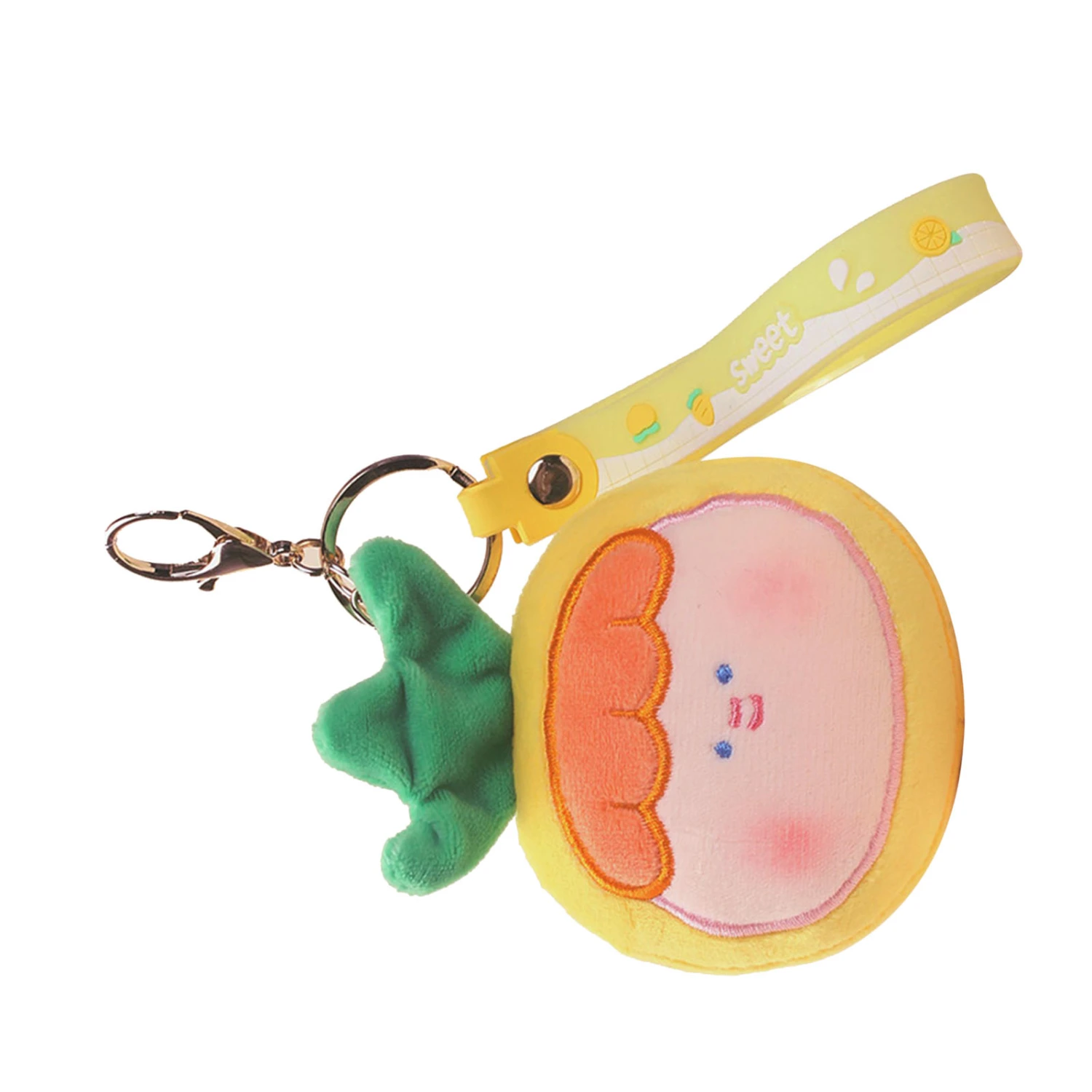 Doll Key Chain Squeeze Toy Keychain Key Ring Decoration Ornament for Family Friends Yellow