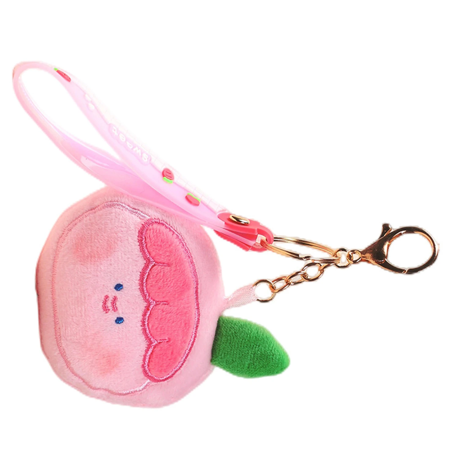 Doll Key Chain Squeeze Toy Keychain Key Ring Decoration Ornament for Family Friends Pink