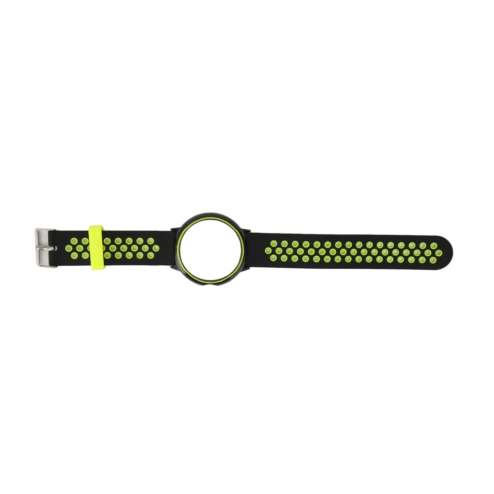 Replacement Watchband Full Protection Adjust Size Soft Silicone Smart Watch Strap for Pixel Watch Black Green