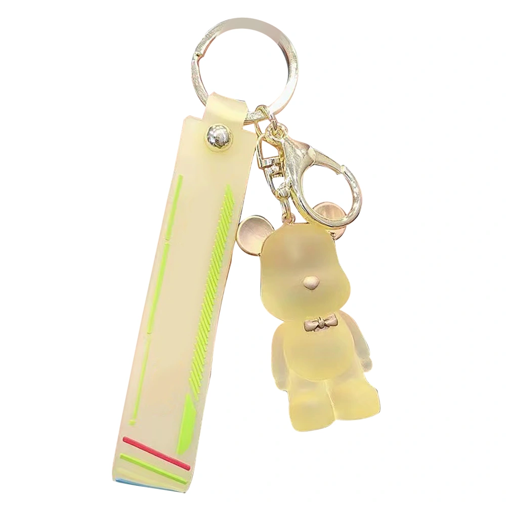 Cute Bear Keychain Backpack Bag Pendant Car Keyring for Handbag Decoration Kids Birthday Gift Yellow