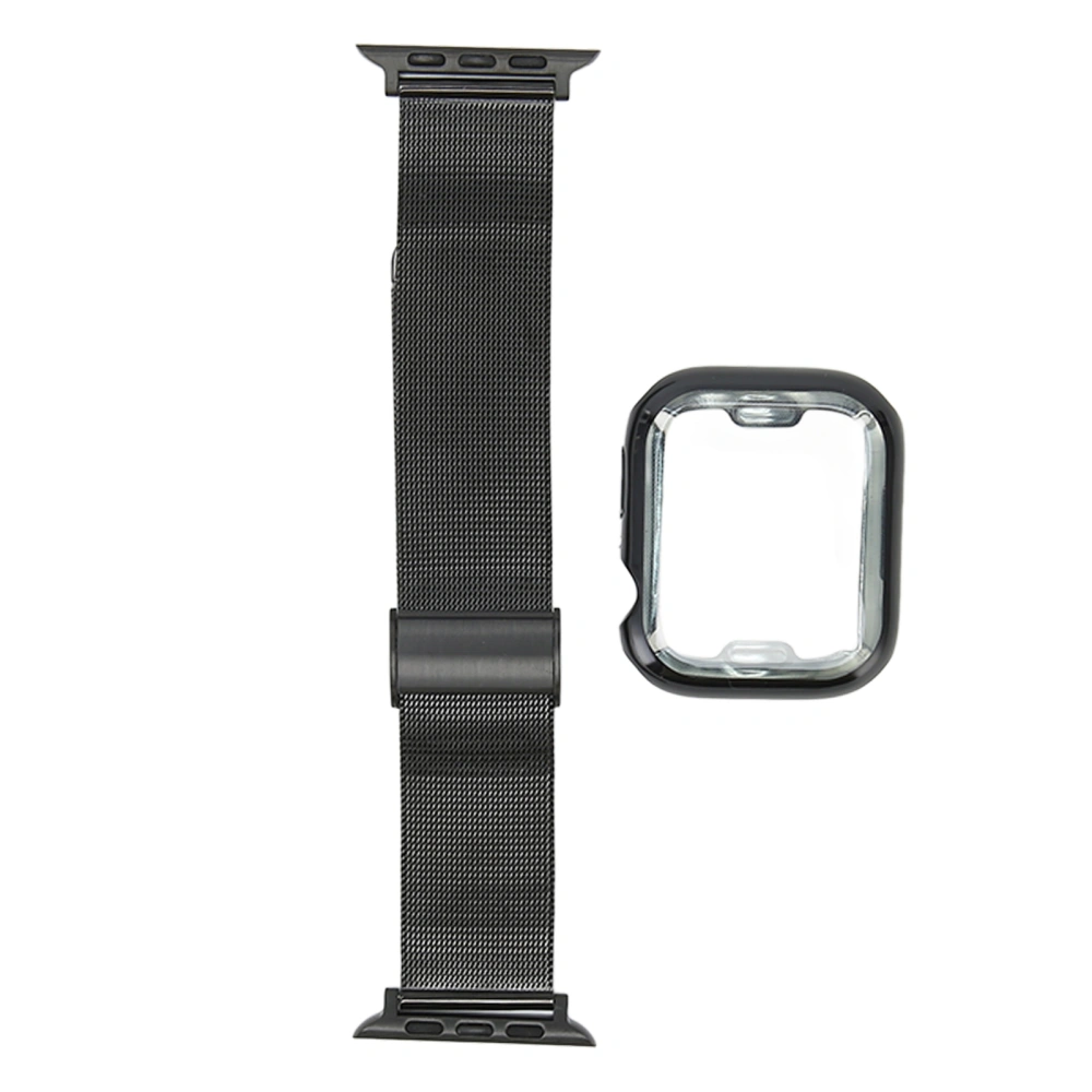 Watch Band Strap Scratch Resistant Watch Protective Case Replacement Accessory Fit for IWatch 40mm Black