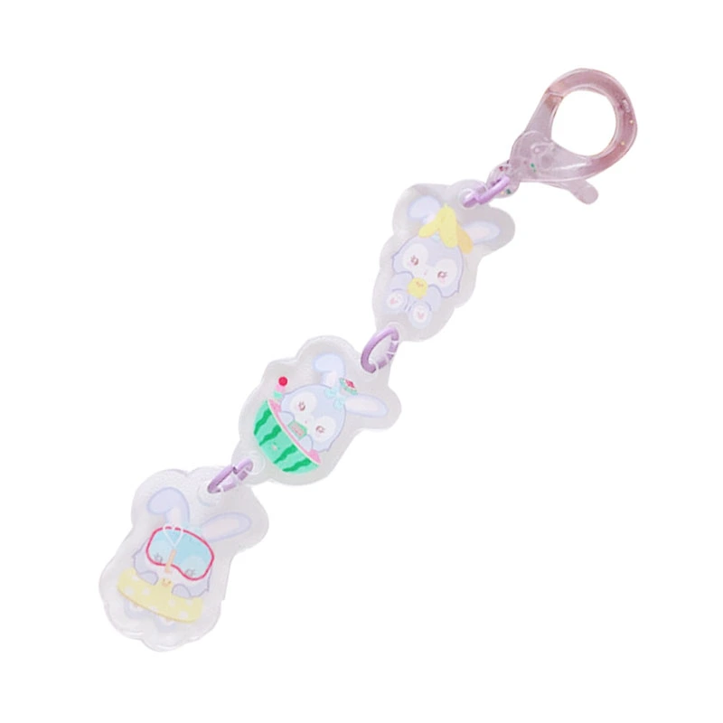 Cute Bag Pendant Lovely Pattern Vivid Bright Portable Anime Key Pendant with Snap Hook for Decoration Type 2 (02)