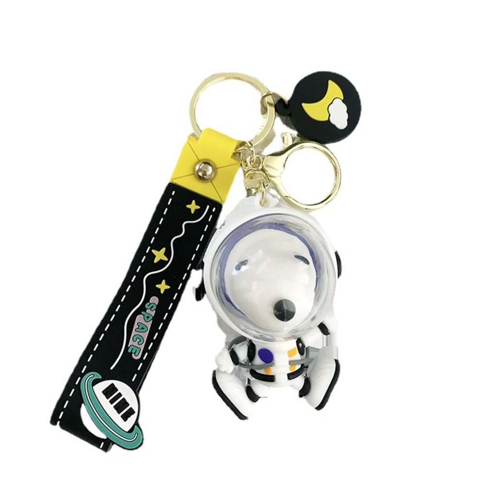 Dog Keychain Fine Polishing Exquisite Lightweight Cartoon Keychains Cute Keychain for Handbag Wallet Black Dog