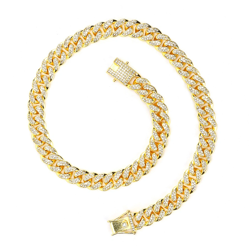 Cuban Link Chain 20cm Bracelet 50cm Necklace Alloy Fashion Accessory for Men Women Gold Color