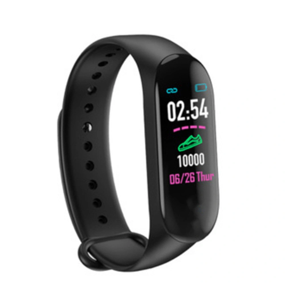 Smart Bracelet Waterproof Blood Pressure Detection Intelligent Bracelet for Running Sports Black