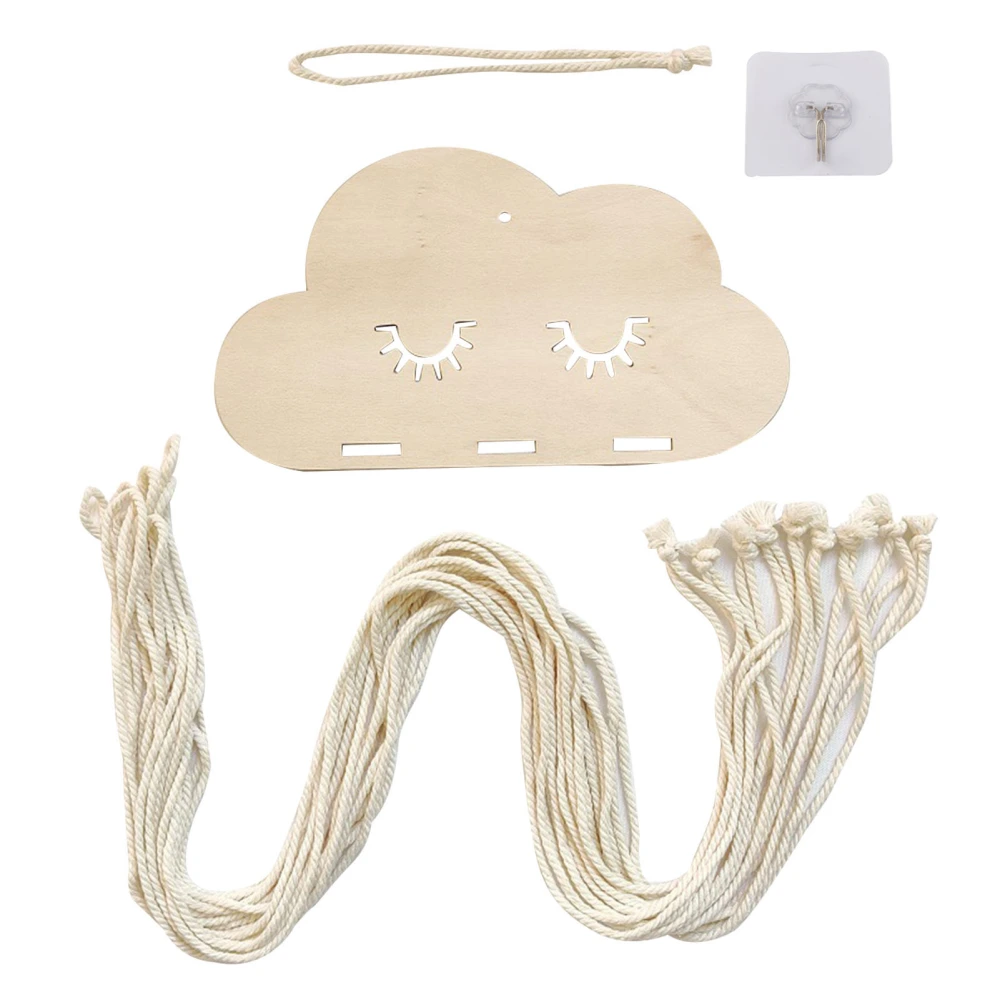 Hanging Hairpin Organizer Cloud Decoration with Cotton String Cute Tassel Hair Clips Storage Holder Cloud Board String