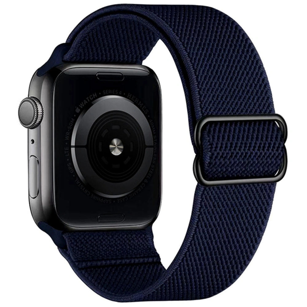 Watch Strap Adjustable Nylon Elastic Breathable Soft Fashionable Watch Band Strap for Iwatch Blue 1.65in 1.73in 1.77in