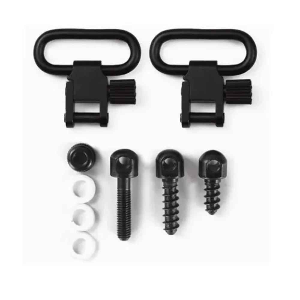 1in QD Buckle Base Sturdy Iron Quick Release 3 Screws 2 Loop Buckles Set for Straps