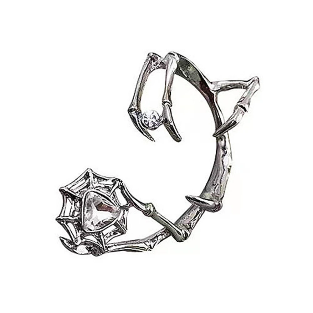 Ear Bone Clip Fashionable Elegant Spider Web Zinc Alloy Electroplating Ear Wrap Crawler for Women Girls