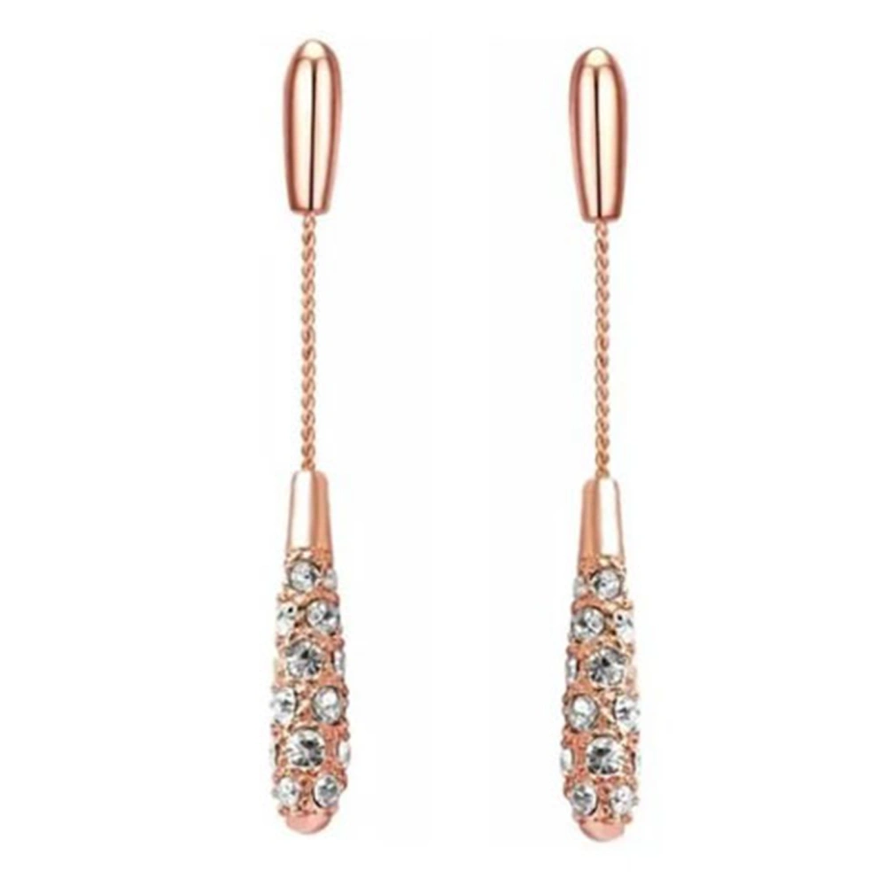 Drop Earrings Elegant Fashionable Lightweight Women Dangle Earrings for Party Dating Daily Rose Gold