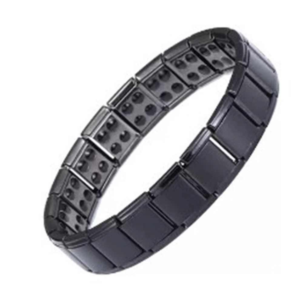 Titanium Steel Bracelet Men Women Black Fashionable Elegant Health Bracelet Jewelry for Daily Work