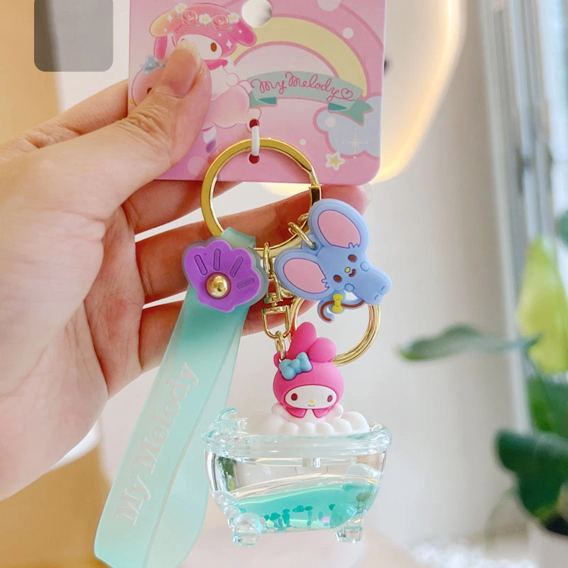 Cartoon Character Pendant Keychain Portable Cute Adorable Key Ring Decoration for Purse Handbag Car Type 1