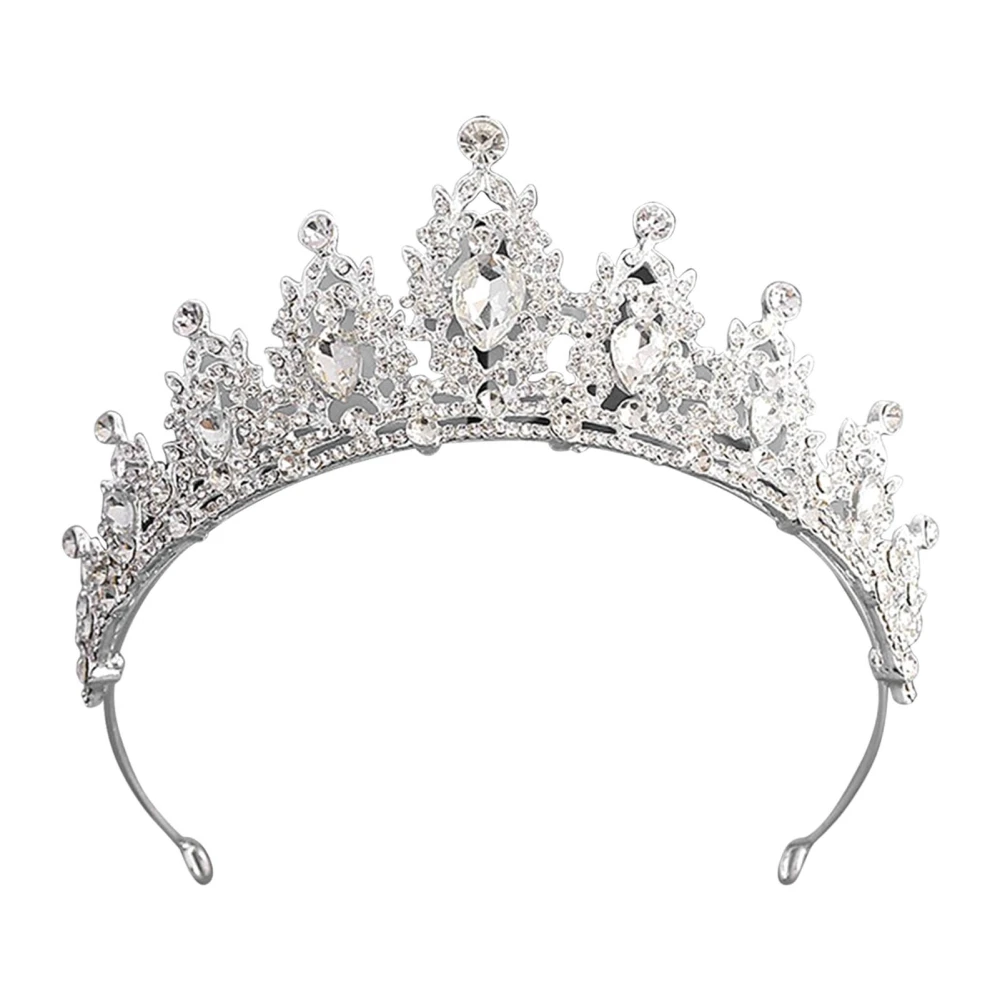 Women Wedding Crown Headband Bride Alloy Rhinestone Crown Hair Accessories for Prom Costume Party