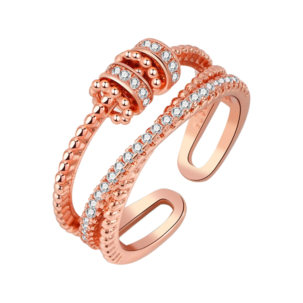 Fashion Double Layer Alloy Decoration Open Ring Jewelry Gift