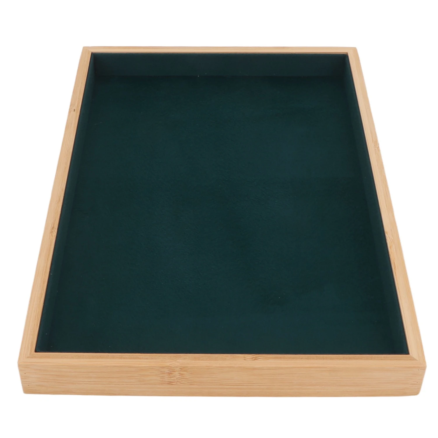 Wood Jewelry Tray Classic Elegant Scratch Resistant Multipurpose Jewelry Display Trays for Earrings Necklaces Bracelets Green
