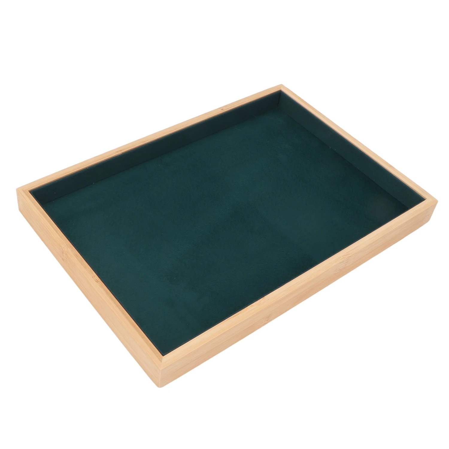 Wood Jewelry Tray Classic Elegant Scratch Resistant Multipurpose Jewelry Display Trays for Earrings Necklaces Bracelets Green