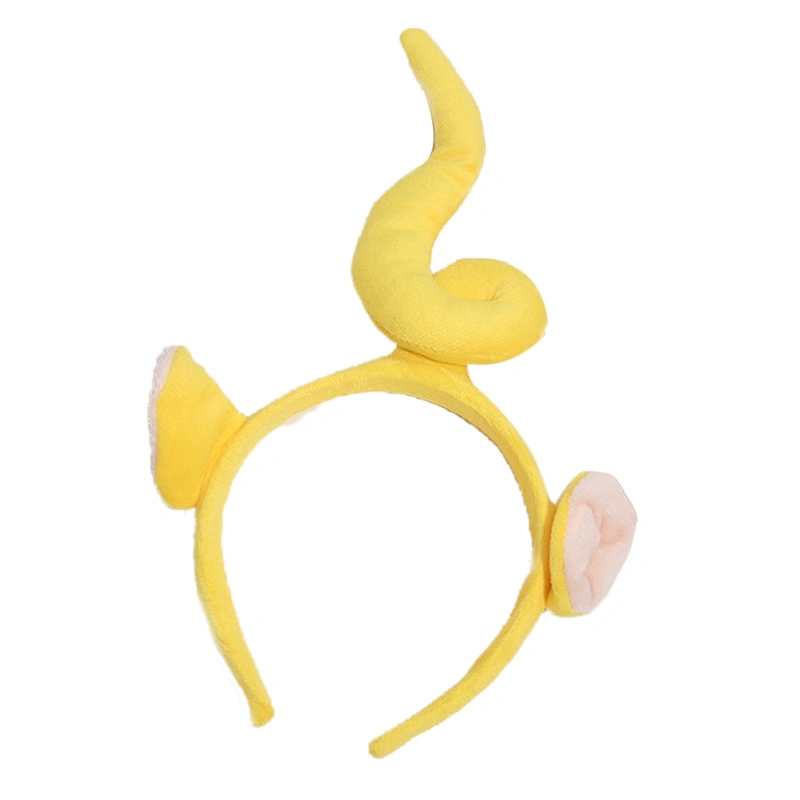 Kids Headband 3D Cute Cartoon Plush Soft Exquisite Workmanship Girls Hair Hoop Hairband Yellow